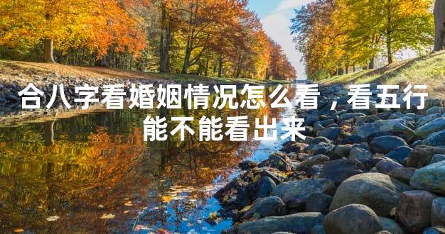 合八字看婚姻情况怎么看,看五行能不能看出来